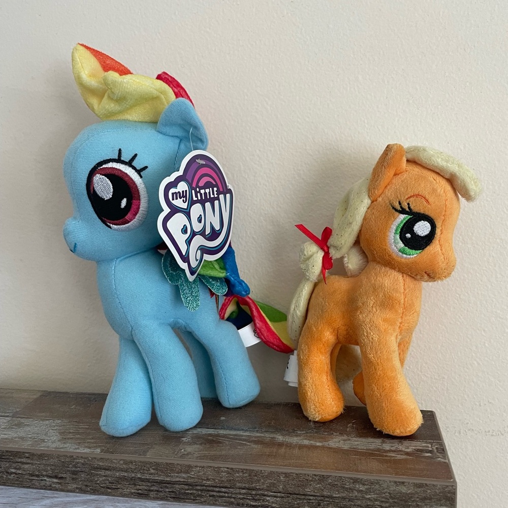 My little pony small plush toy bundle Rainbow Dash Applejacks
